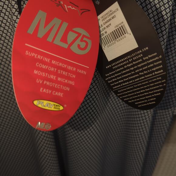 Greg Norman M Hawaii Tropical Botanical Garden Golf Polo Shirt NWT ML75 Play Dry - Picture 7 of 10